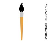Flat art tool brush instrument, artist web design graphic vector illustration .