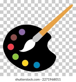 Flat art tool palette with paints color, artist web design graphic vector illustration .