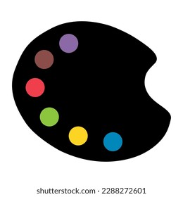 Flat art tool palette with paints color, artist web design graphic vector illustration .