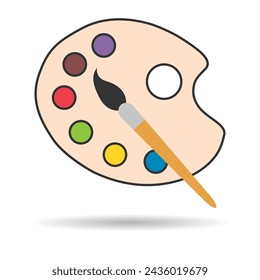 Flache Kunst Werkzeugpalette mit Farben Farbschatten, Künstler Web Design Grafik Vektor-Illustration .