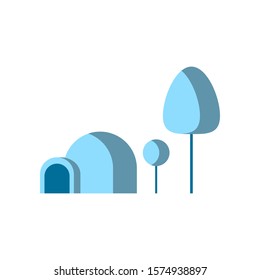 FLAT ART WINTER, LOGO, LANDING PAGE -VECTOR