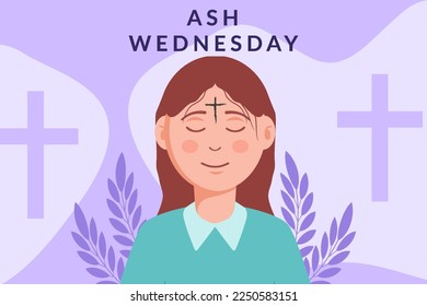 flat ash Wednesday background illustration