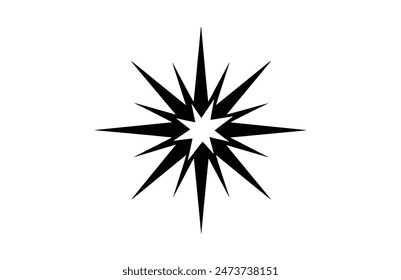 Flat Asterisk icon symbol vector Illustration.