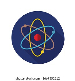 Flat Atom Icon Colourful Illustration