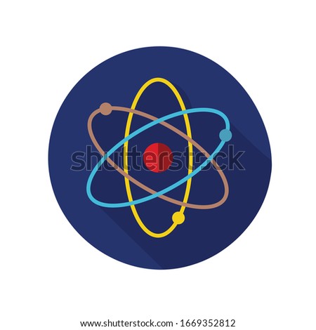 Flat Atom Icon Colourful Illustration
