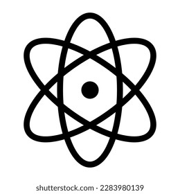 Flat atom icon. Science and chemistry. Vector.