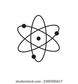 Flat Atom icon symbol vector Illustration