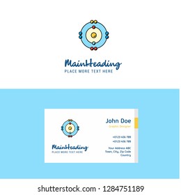 Flat Atoms Logo and Visiting Card Template. Busienss Concept Logo Design