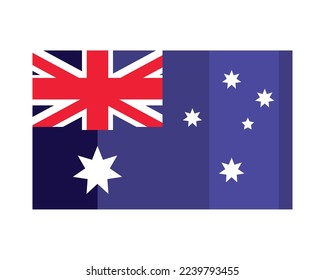 diseño de bandera australiana plana sobre blanco