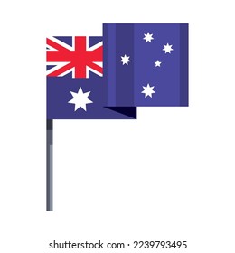 bandera australiana plana sobre blanco
