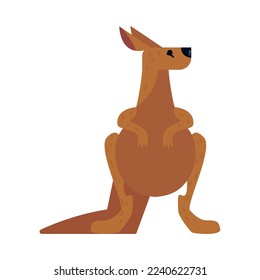 flat australian kangaroo over white
