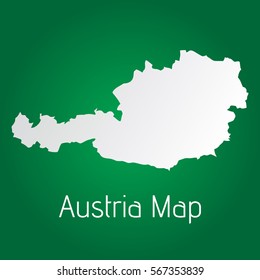 flat Austria map white with green background. vector eps.10