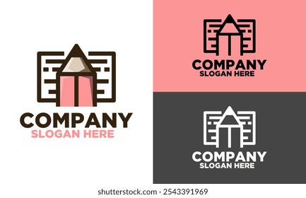 Design de logotipo de autor plano ou escritor fantasma em diferentes tipos