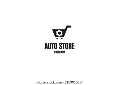 Flacher Automobil-Laden mit Logo-Design des Oberleitungsgeräts Vektorgrafik