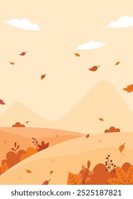 Flacher Herbst Hintergrund Porträt Vektorgrafik