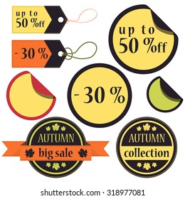 Flat autumn collection for retail. Vector illustration.