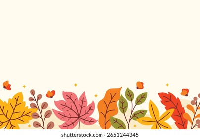 Ilustração de fundo horizontal do outono plano