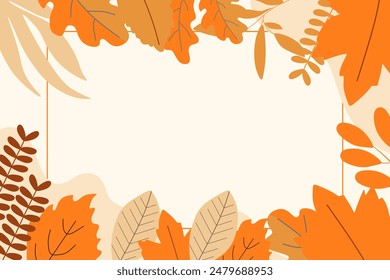 Fondo de elemento de Vector de hoja de otoño plana