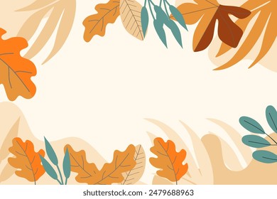 Flat autumn leaf vector element background