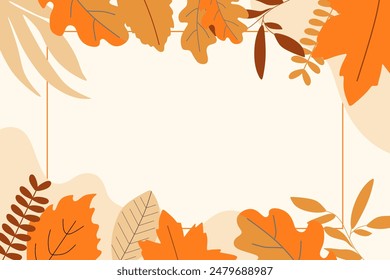 Flat autumn leaf vector element background
