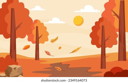 Vector de fondo de hojas de otoño planas