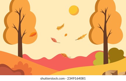 Flat autumn leaves background vector