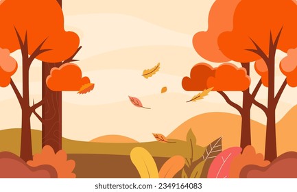 Vector de fondo de hojas de otoño planas