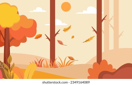Flacher Herbst-Blätter-Hintergrund, Vektorgrafik