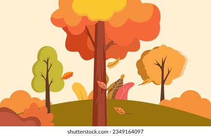 Flat autumn leaves background vector
