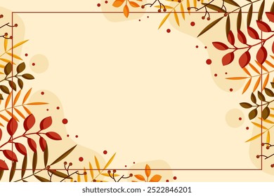 Flat autumn leaves background vector illustration