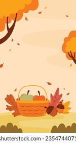 Flat autumn season portrait vector design