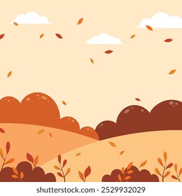 Flat autumn square background vector design illustration