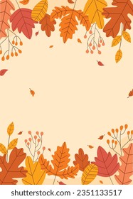 Ilustración vectorial con temática otoñal plana