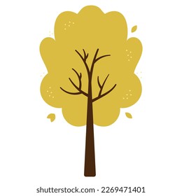 Flat autumn tree. Vector illustration