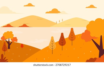 flat autumn vector design illustration