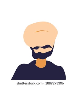 calvo avatar plano con barba arrugada
