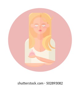 Flat avatar in a circular shape. profession - stylist