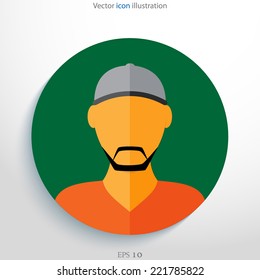 Flat avatar icon. Default user profile. Social media, web elements. 