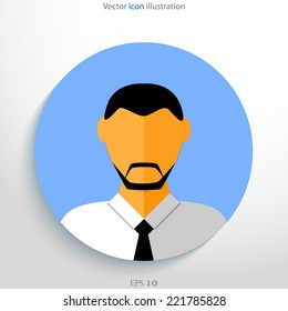 Flat avatar icon. Default user profile. Social media, web elements. 