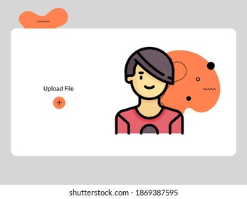 Flat avatar icon of a person. boy face vector illustration for user profile. Round colored cartoon portrait