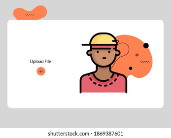 Icono de avatar plano de una persona. ilustración del vector de cara de niño para el perfil de usuario. Retrato de dibujos animados de color redondo