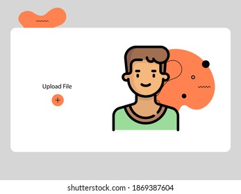 Icono de avatar plano de una persona. ilustración del vector de cara de niño para el perfil de usuario. Retrato de dibujos animados de color redondo