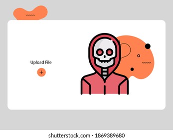 Flat avatar icon of a person. death face vector illustration for user profile. Round colored cartoon portrait