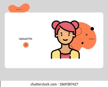 Flat avatar icon of a person. girl face vector illustration for user profile. Round colored cartoon portrait
