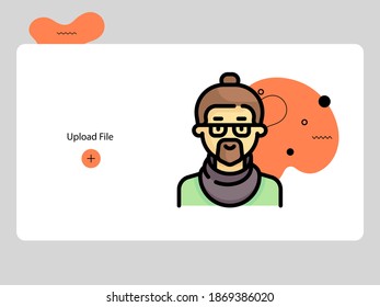 Flat avatar icon of a person. man face vector illustration for user profile. Round colored cartoon portrait
