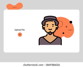 Flat avatar icon of a person. man face vector illustration for user profile. Round colored cartoon portrait