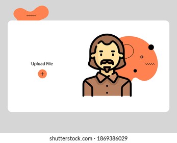 Flat avatar icon of a person. man face vector illustration for user profile. Round colored cartoon portrait