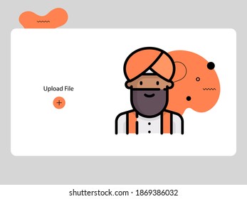 Flat avatar icon of a person. man face vector illustration for user profile. Round colored cartoon portrait