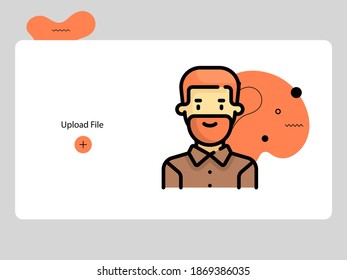 Flat avatar icon of a person. man face vector illustration for user profile. Round colored cartoon portrait