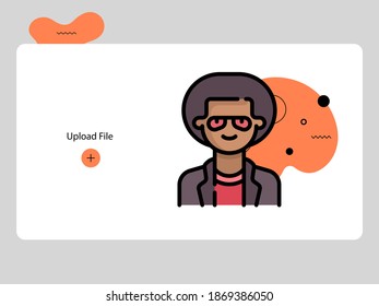 Flat avatar icon of a person. man face vector illustration for user profile. Round colored cartoon portrait